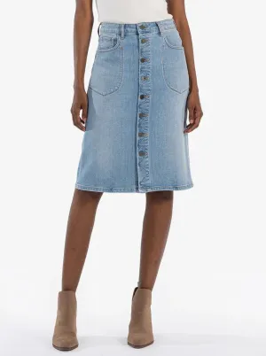 ROSE BUTTON FRONT SKIRT