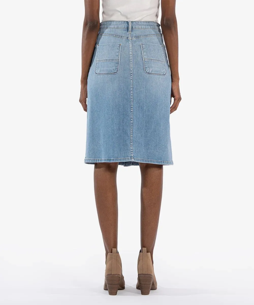 ROSE BUTTON FRONT SKIRT