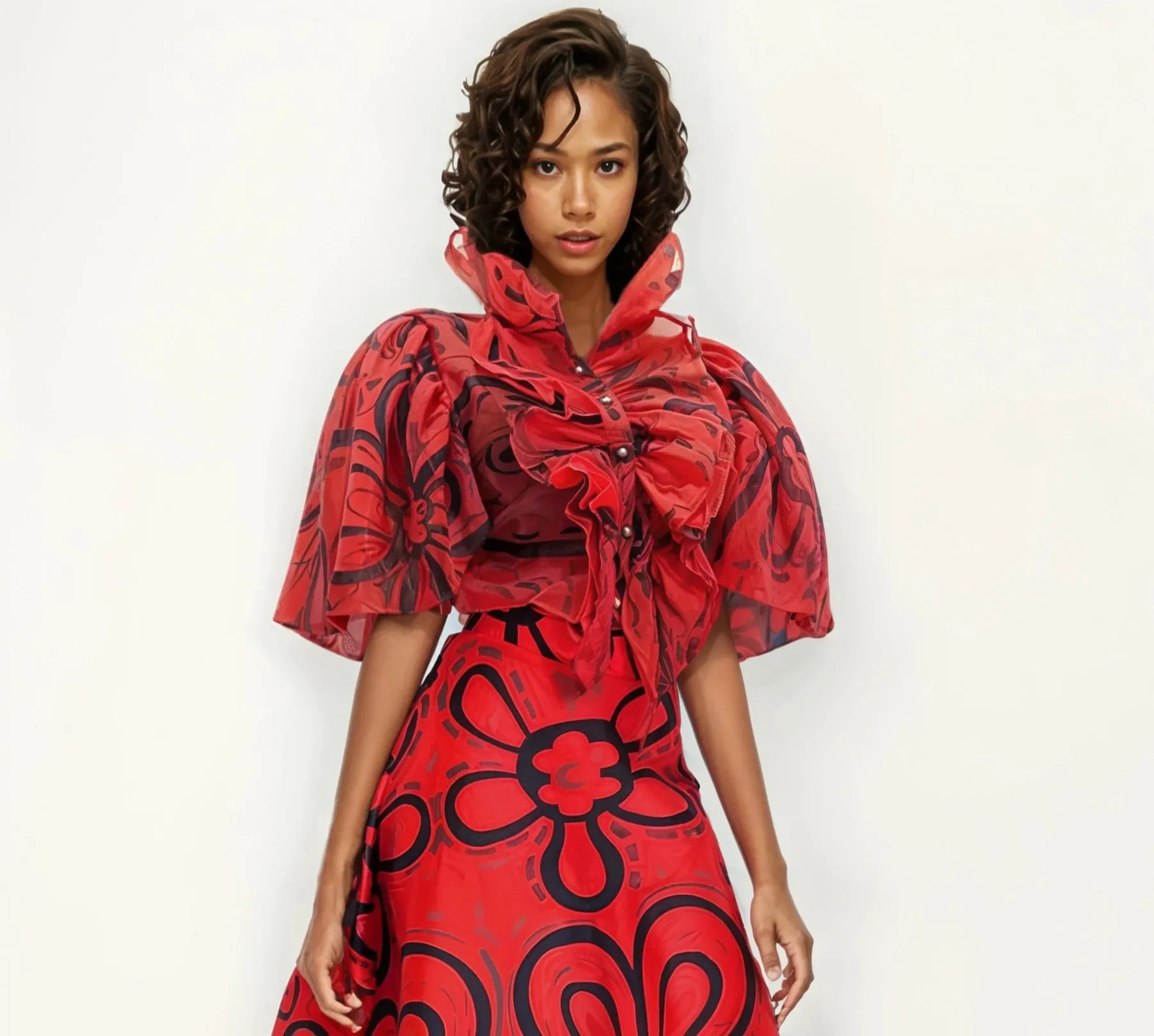 Ruffle Print Top