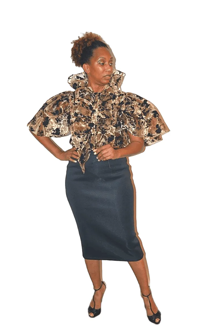 Ruffle Print Top
