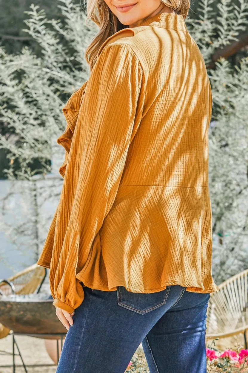 Rust Ruffle Blouse