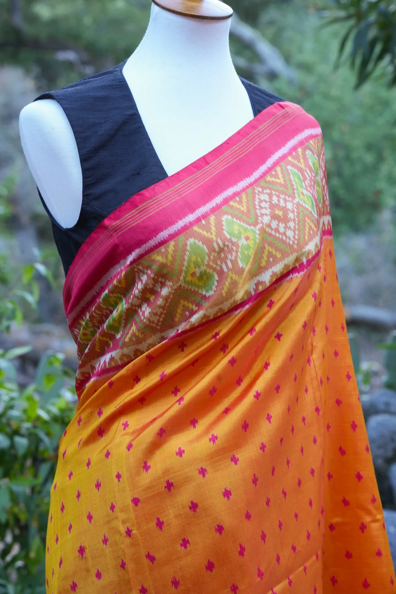 Saffron Pochampalli Saree