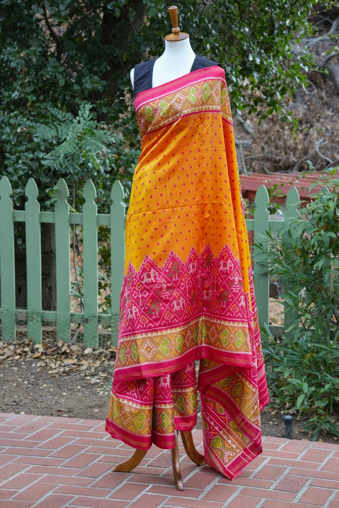 Saffron Pochampalli Saree