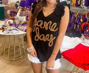 Saints Ruffle Top