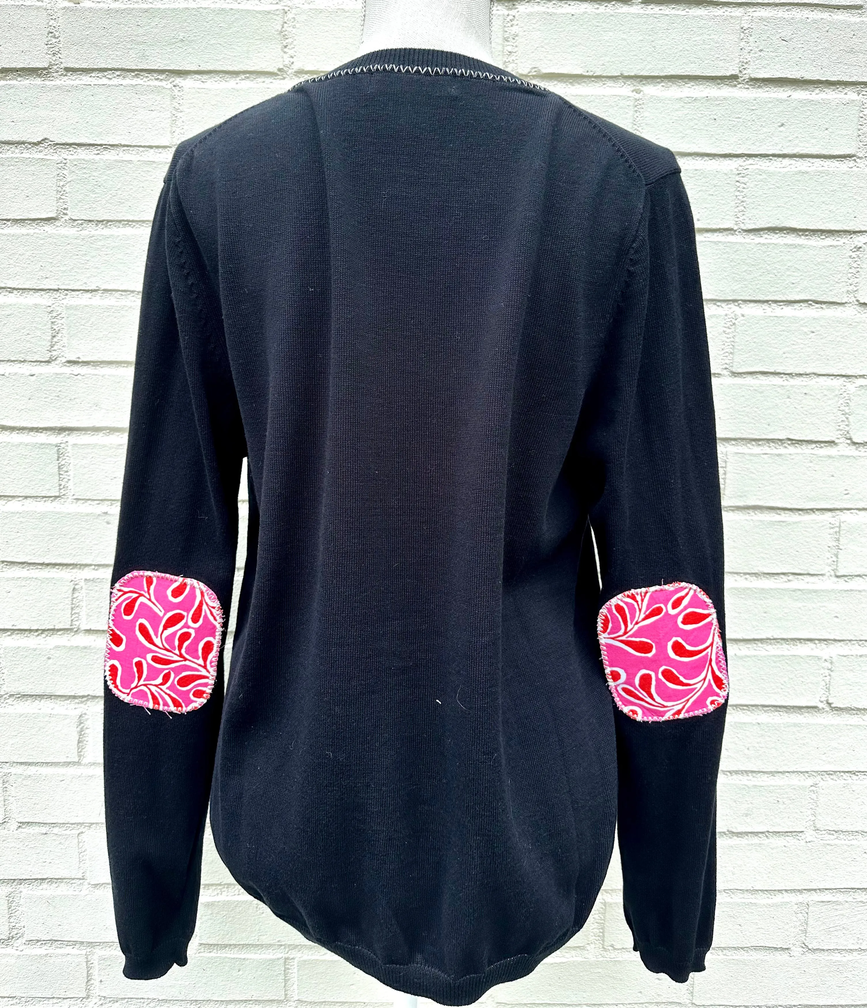SALE - S & M ONLY - Rosanna - Elbow Patch V-Neck Sweater (ROS04) *FINAL SALE*