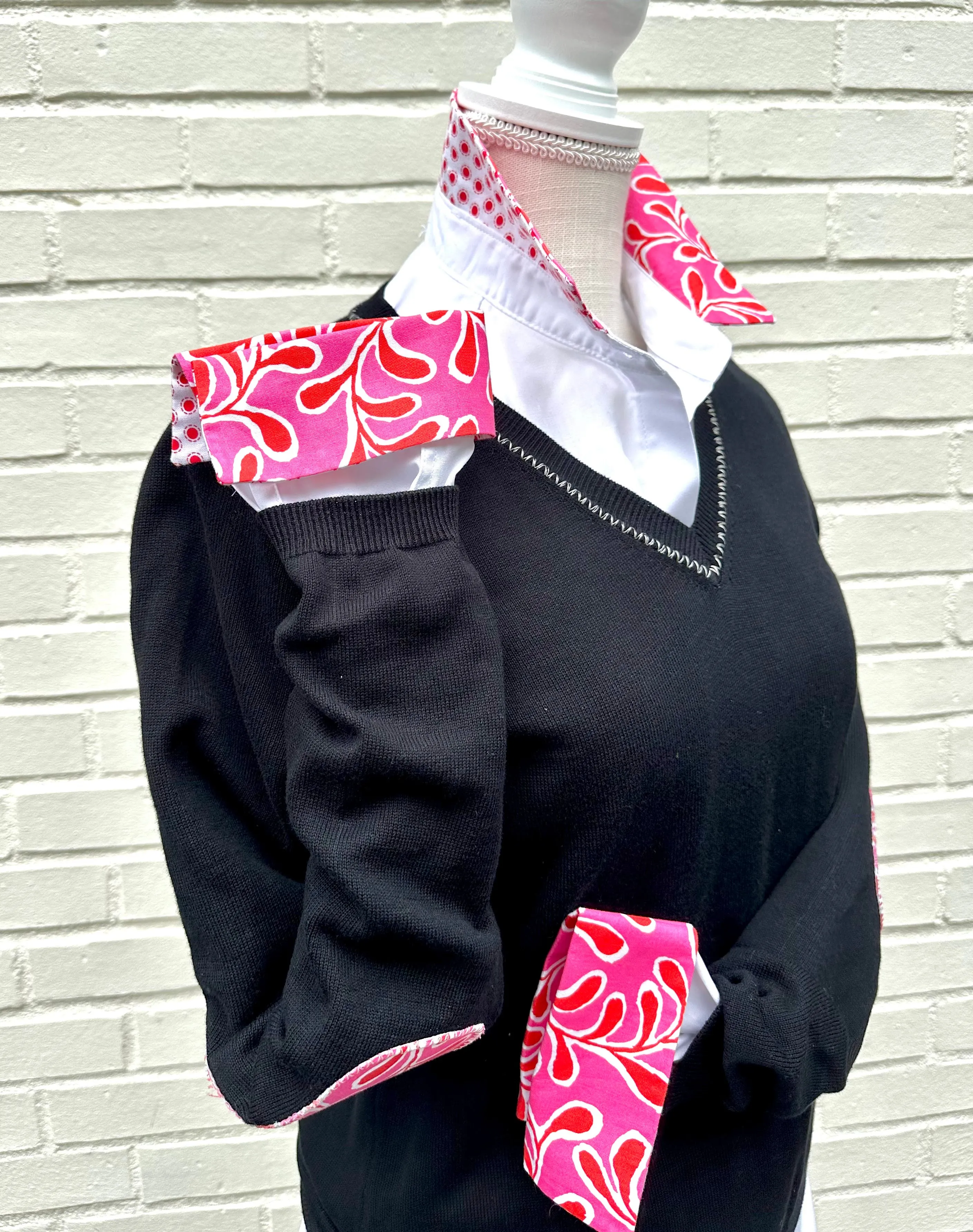 SALE - S & M ONLY - Rosanna - Elbow Patch V-Neck Sweater (ROS04) *FINAL SALE*