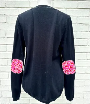SALE - S & M ONLY - Rosanna - Elbow Patch V-Neck Sweater (ROS04) *FINAL SALE*