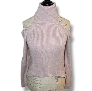 Seek The Label Mauve Cold Shoulder Turtleneck Long-Sleeve Sweater - Size XS