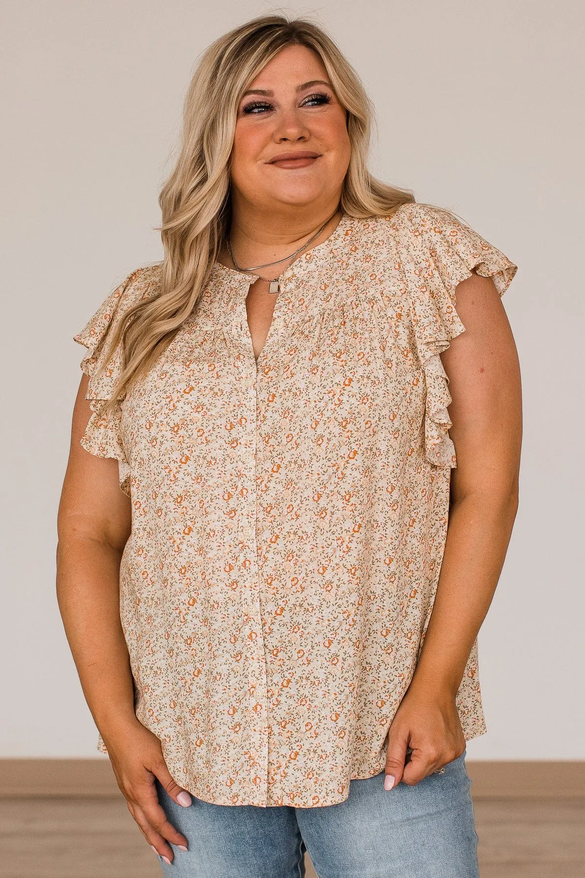 Sending All My Love Floral Blouse- Cream