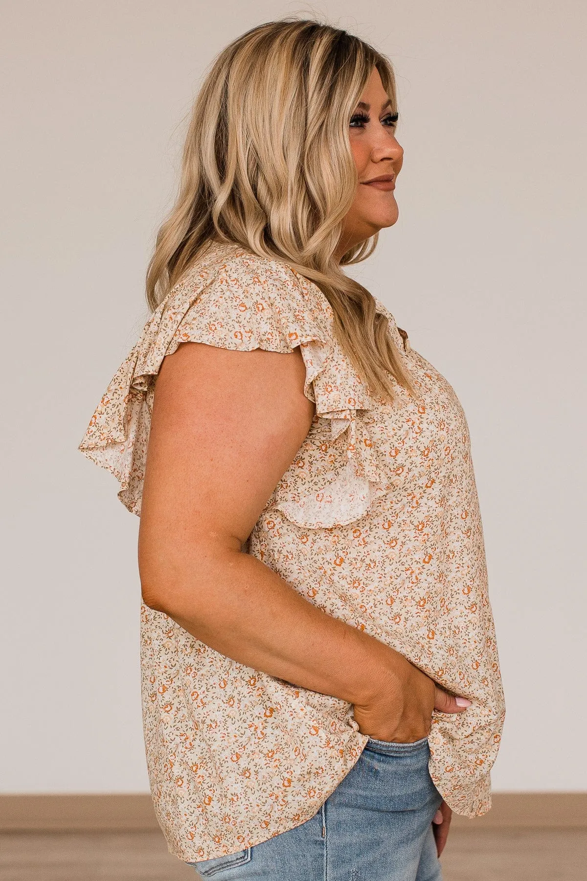 Sending All My Love Floral Blouse- Cream
