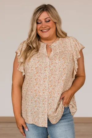 Sending All My Love Floral Blouse- Cream
