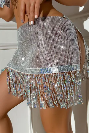 Sequin Tassels Mini Skirt