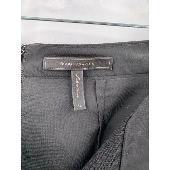 Sexy BCBGMaxaxria Grayce Black/Multicolor Panel Slit Pencil Skirt Size 8