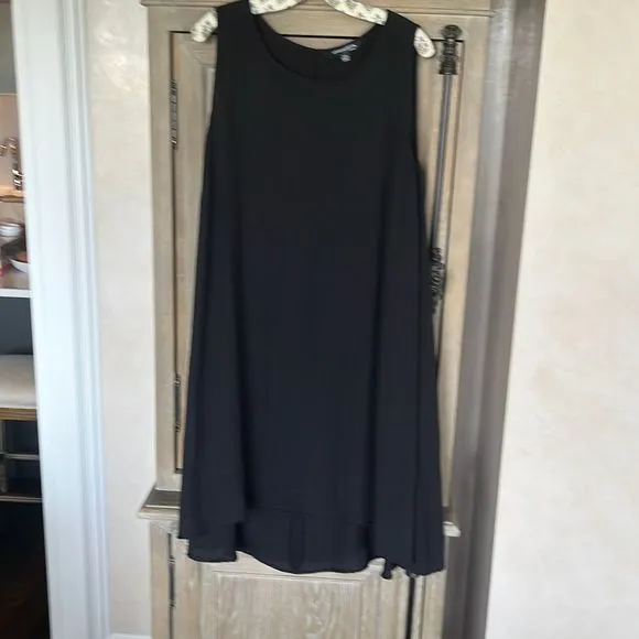 Sharagano black cotton sleeveless swing shift dress 18W NWT