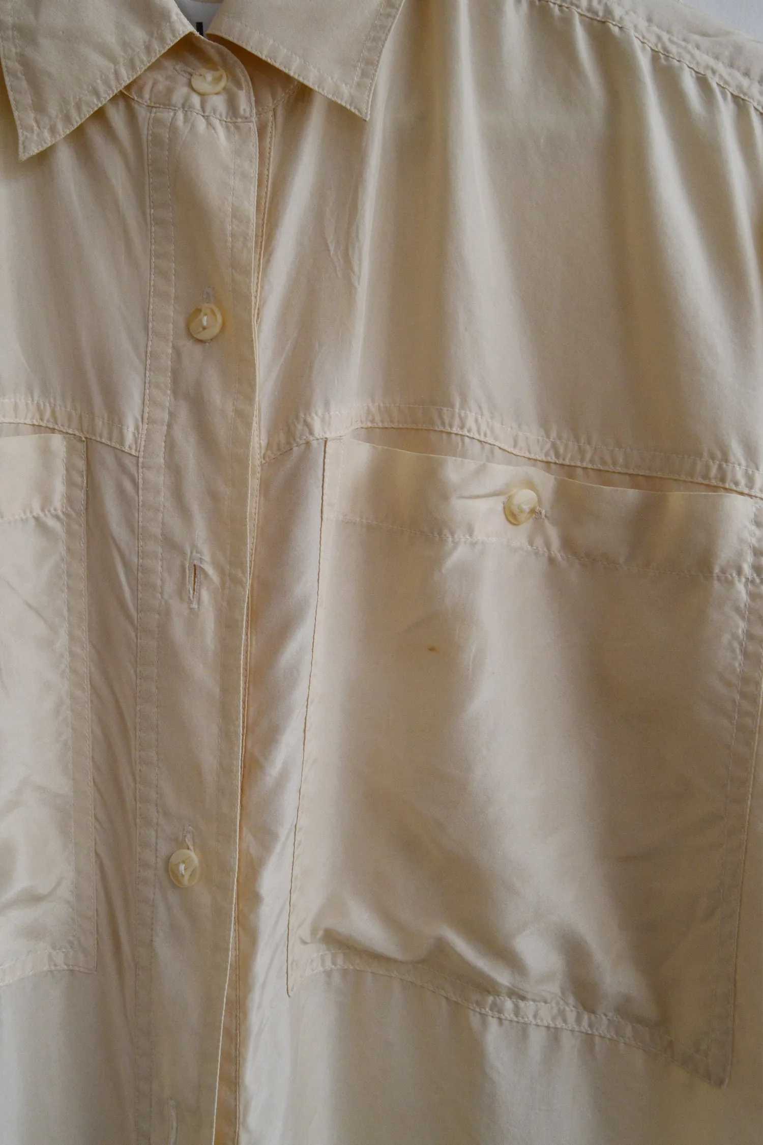 Short Sleeve Tissue Silk Blouse