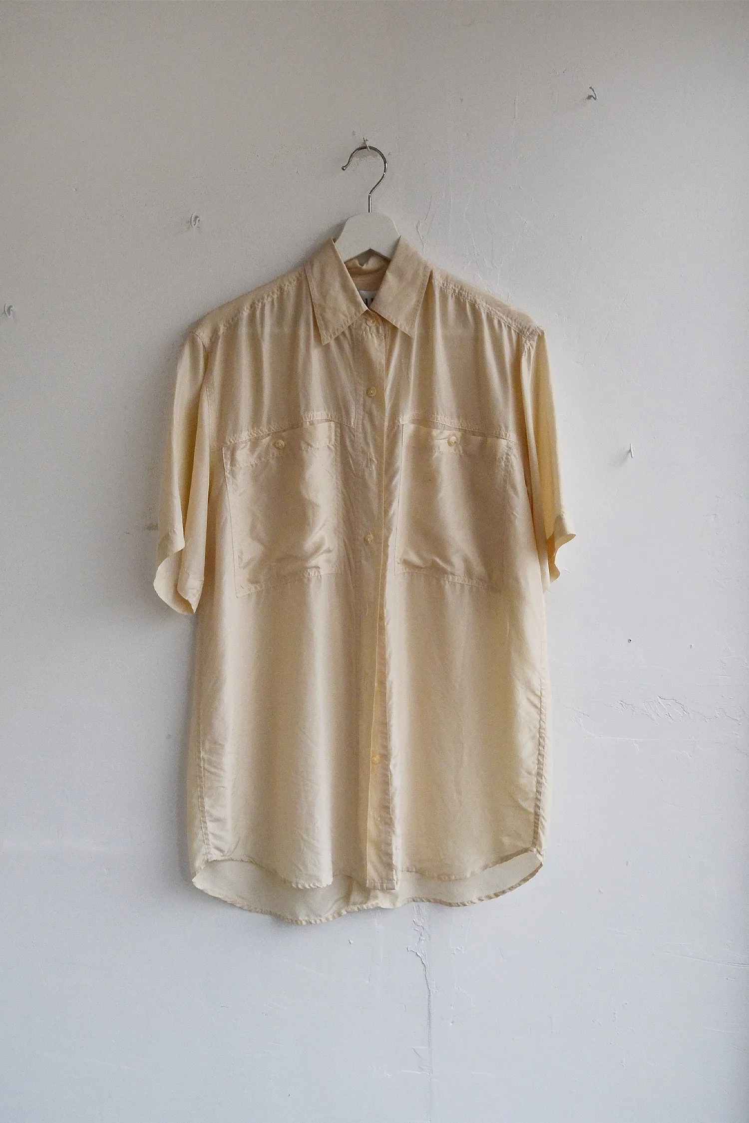 Short Sleeve Tissue Silk Blouse