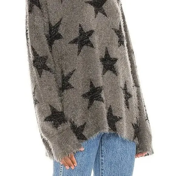 Show Me Your Mumu Fatima Turtleneck Sweater Smokey Star Knit Oversized Small