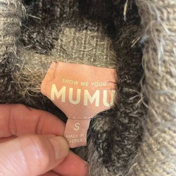Show Me Your Mumu Fatima Turtleneck Sweater Smokey Star Knit Oversized Small