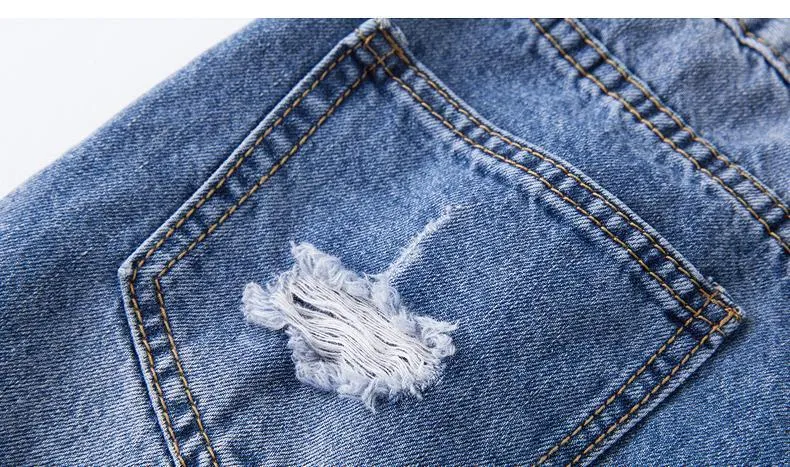Shredded Pencil Denim Skirt