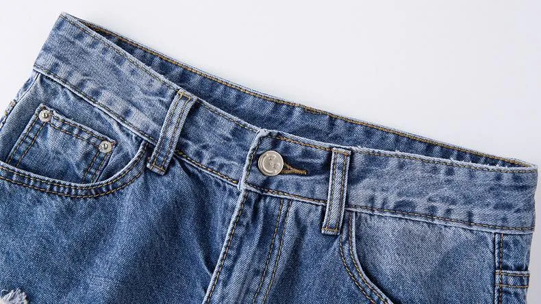 Shredded Pencil Denim Skirt