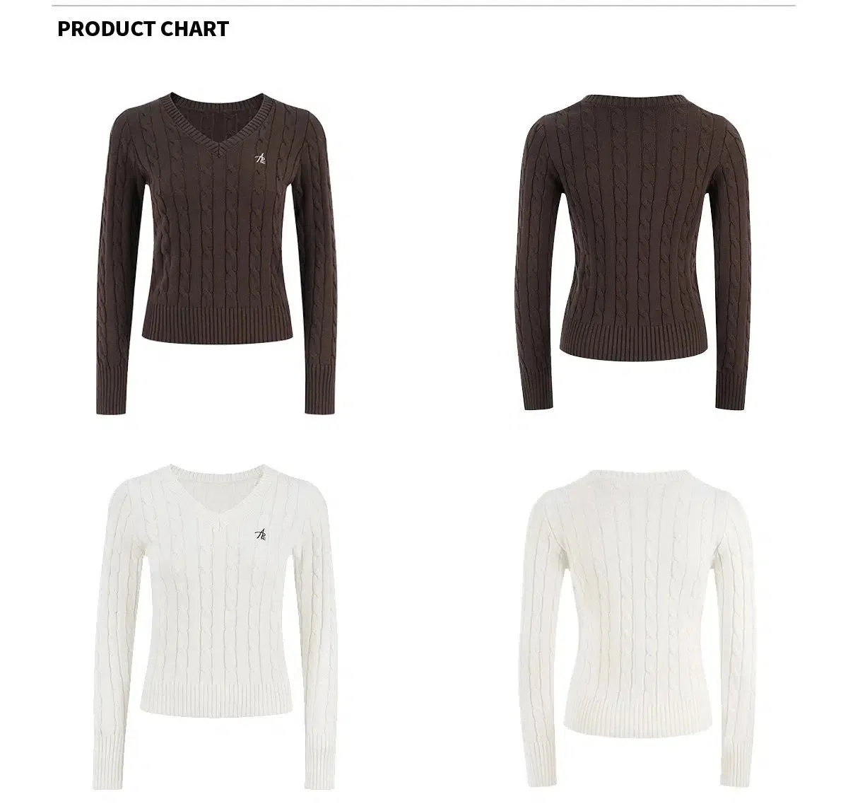 Signature Embroidery Knit V-Neck Sweater