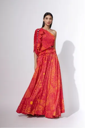 SK One Shoulder Lehenga Set SS201068 - Ready To Ship