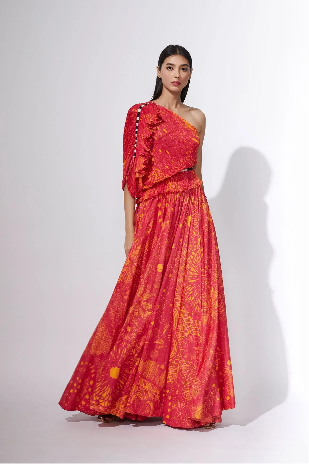 SK One Shoulder Lehenga Set SS201068 - Ready To Ship