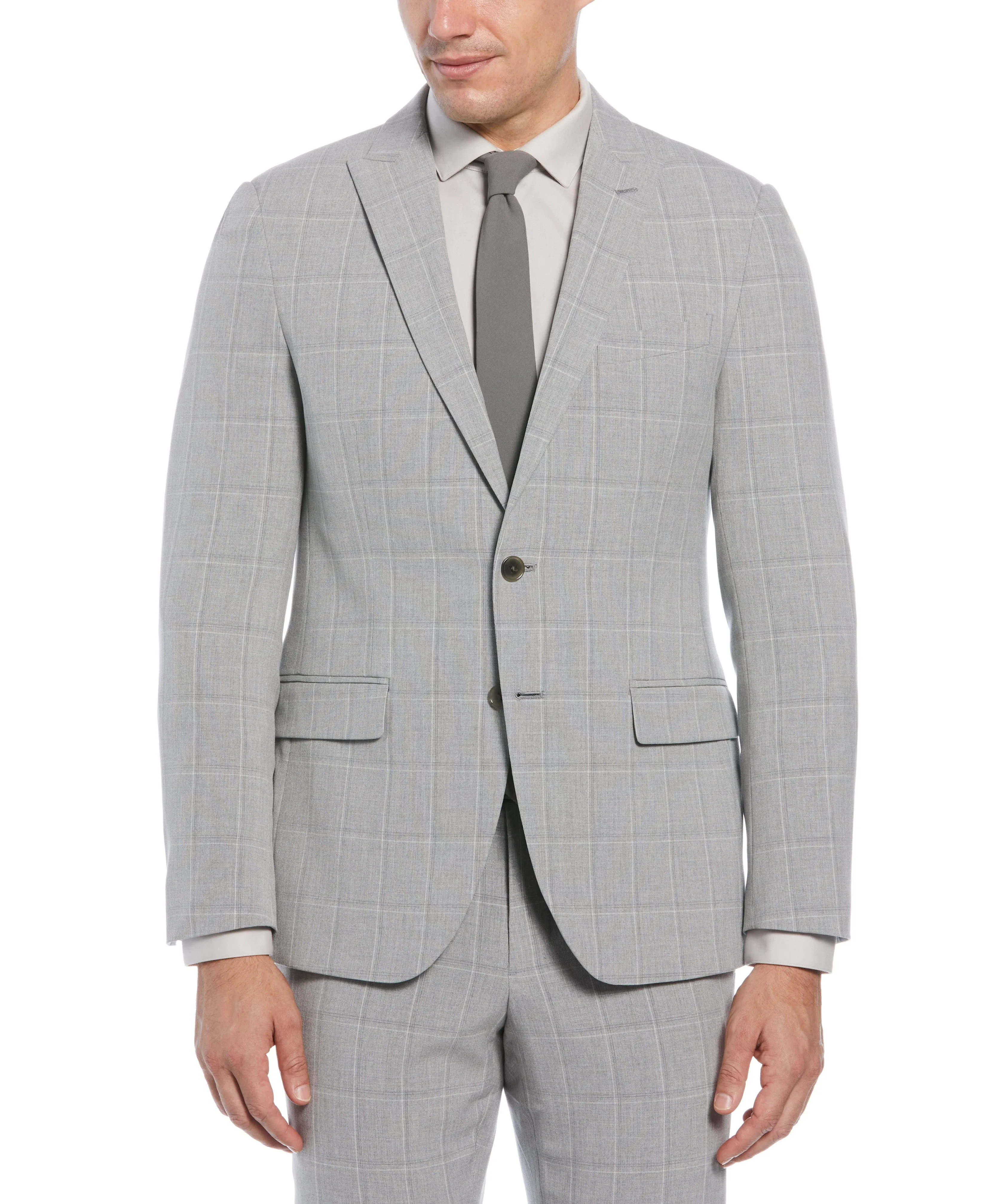 Slim Fit Windowpane Suit Jacket