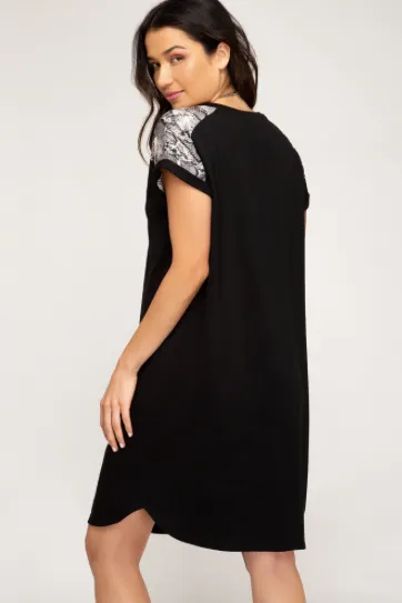 Snake Print Tee Dress