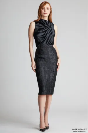 Snakeskin Jacquard Pencil Skirt