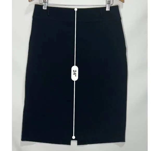 St. John Black Vented High Waist Belted Pencil Skirt size 10