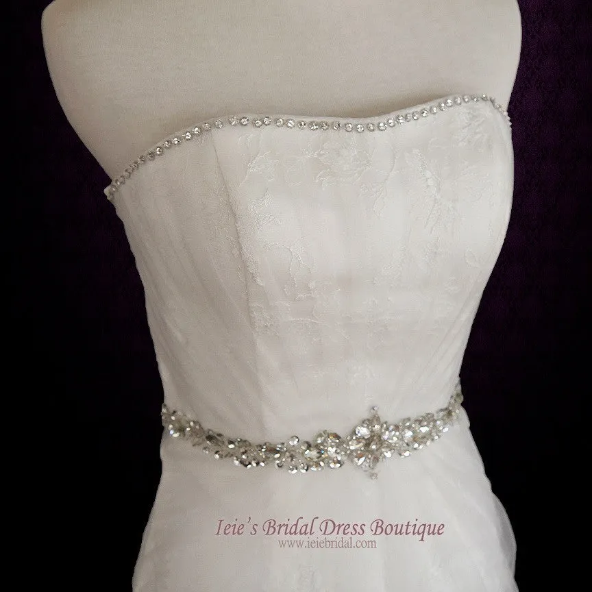 Strapless A-line Bridal Illusion over Lace Wedding Dress | Venice