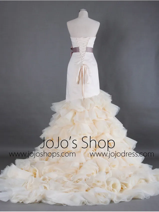 Strapless Fit and Flare Wedding Dress with Tiered Ruffle Skirt