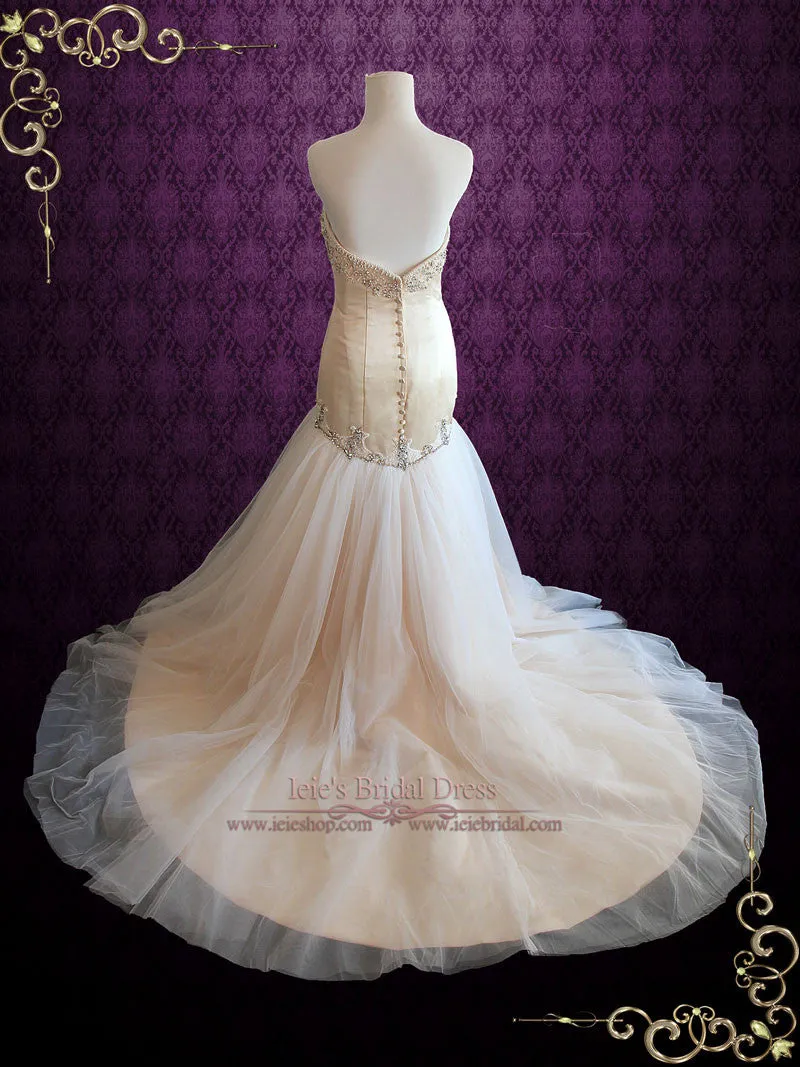 Strapless Sweetheart Fit and Flare Tulle Wedding Dress | CASSY