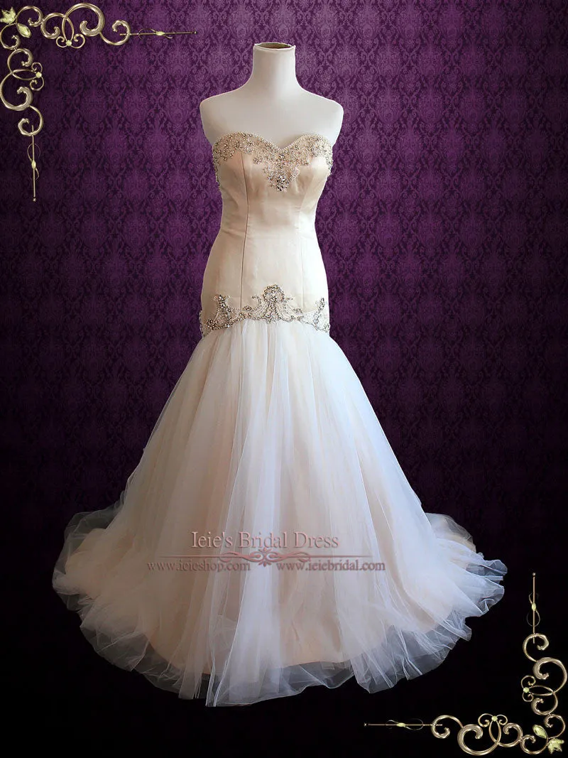 Strapless Sweetheart Fit and Flare Tulle Wedding Dress | CASSY