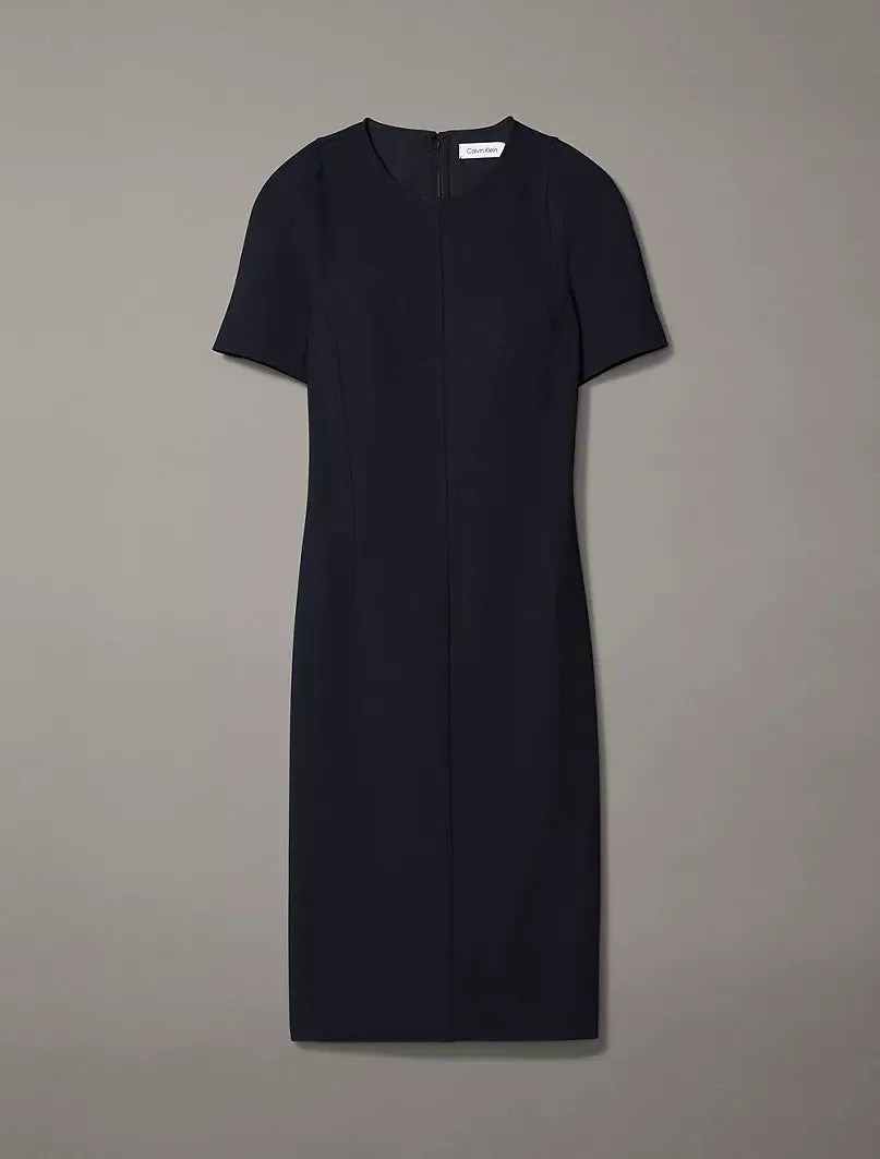 Stretch Crepe Shift Dress