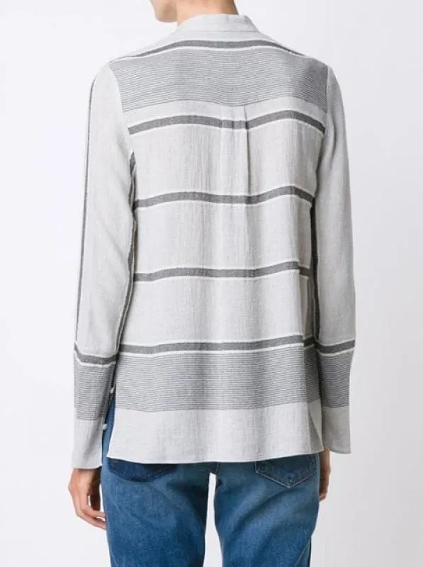 Striped Flanel Ruffle Blouse