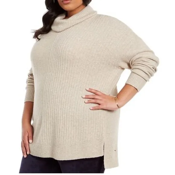 Style &amp; co mixed-ribbed turtleneck tunic sweater!