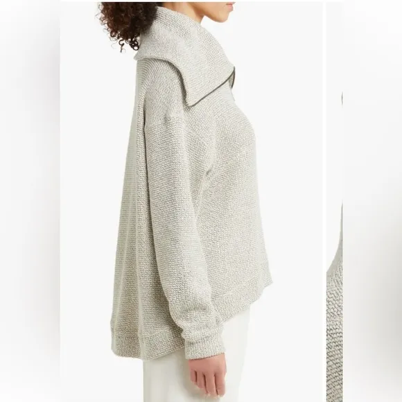 Sweaty Betty Sweater Restful Boucle’ Half Zip Pullover Turtleneck