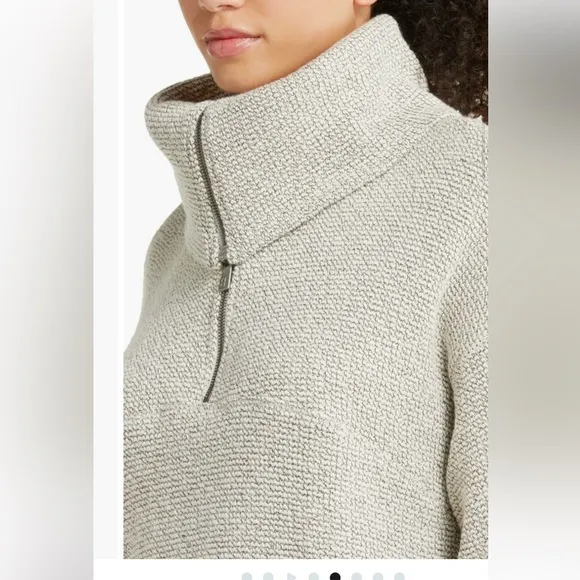 Sweaty Betty Sweater Restful Boucle’ Half Zip Pullover Turtleneck