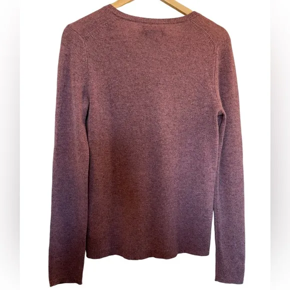 TAHARI 100% Cashmere Light Purple/Gray Heather V-Neck Sweater- Size Medium