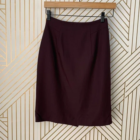 Tahari NWT Wool Pencil Skirt Burgundy Maroon Pencil Skirt wool blend 2