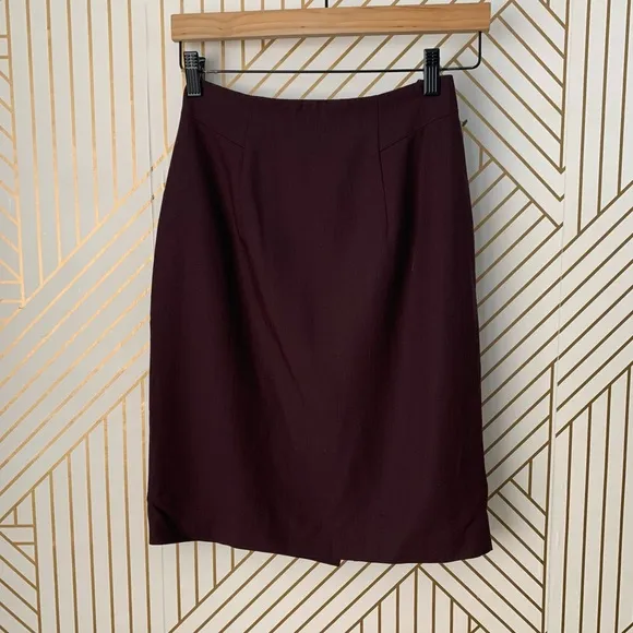Tahari NWT Wool Pencil Skirt Burgundy Maroon Pencil Skirt wool blend 2