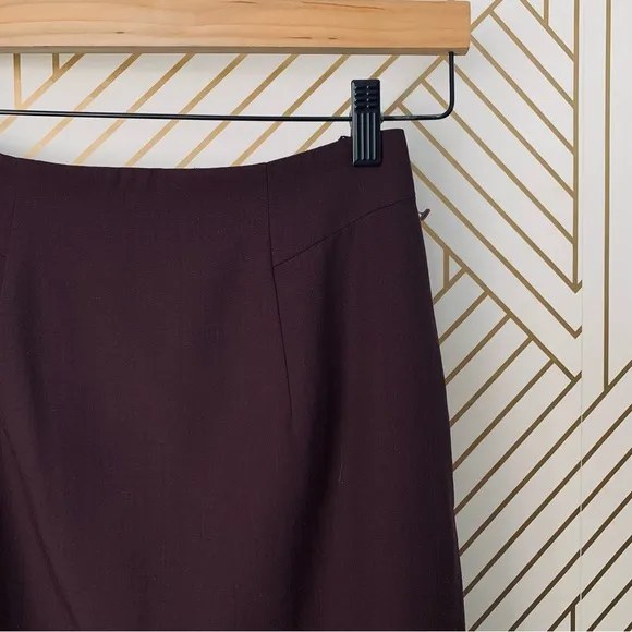 Tahari NWT Wool Pencil Skirt Burgundy Maroon Pencil Skirt wool blend 2