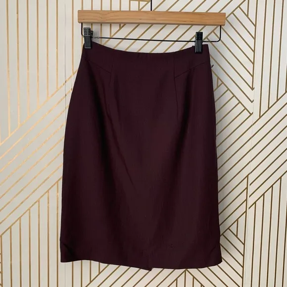Tahari NWT Wool Pencil Skirt Burgundy Maroon Pencil Skirt wool blend 2