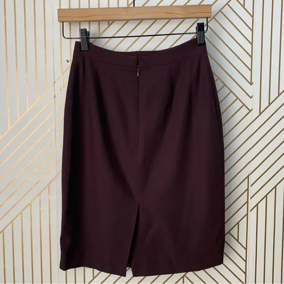 Tahari NWT Wool Pencil Skirt Burgundy Maroon Pencil Skirt wool blend 2