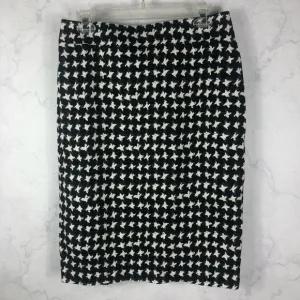 [Talbots] Black &amp; White Printed Pencil Skirt