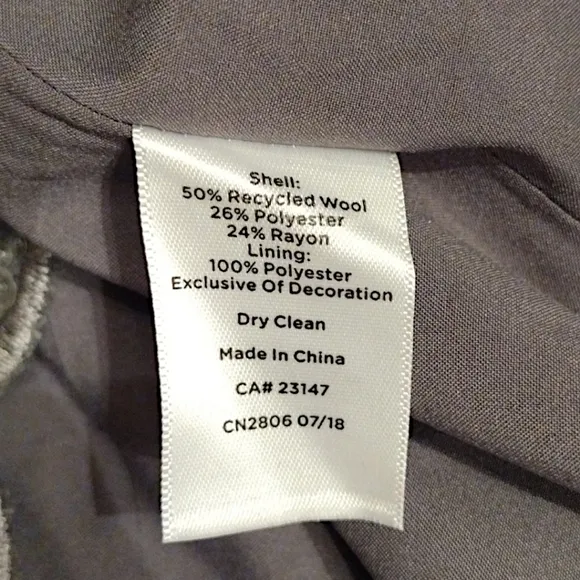 Talbots Wool Blend Sequined Pencil Skirt w/ Scallop Hem, Size 8, Gray/Silver NWT