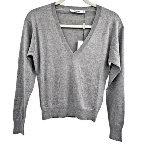 Thakoon Womens Heather Gray Pullover V Neck Sweater Long Sleeve Size XS NWT