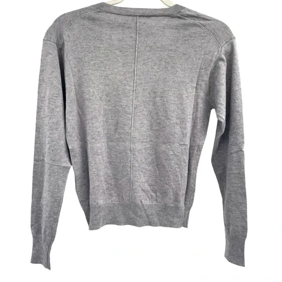 Thakoon Womens Heather Gray Pullover V Neck Sweater Long Sleeve Size XS NWT
